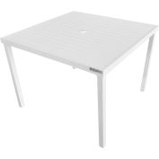 Global Industrial™ 40" Square Aluminum Slatted Dining Table, White