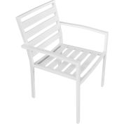 Global Industrial Aluminium™ Slatted Dining Fauteuil, Blanc, 4 Pack