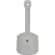 Justrite Smokers Cease Fire Cigarette Butt Receptacle 26800, 4 Gallon Gray