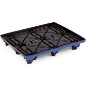 Orbis Thermoformed Closed Deck Pallet, Plastique, 4 voies, 49-7/10 « x41-3/5 », 15000 Lb Stat Cap, Noir