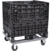 ORBIS Steel Dolly For Bulk Container DKD4048 - 48x40 Footprint, 2 Swivel, 2 Rigid 5" Casters