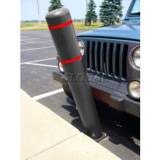 52" H FlexBollard™ - Installation d’asphalte - bandes de couverture noir/rouge