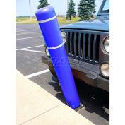 52" H FlexBollard™ - Installation de terrain naturel - bandes de couverture bleu/blanc
