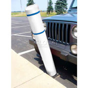 52" H FlexBollard™ - Installation d’asphalte - couvercle blanc/bleu bandes