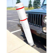 52" H FlexBollard™ - Installation de béton - couverture blanche/rouge bandes