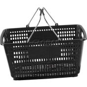 Panier de magasinage en plastique VersaCart®, 30 l, avec poignée en plastique noir, qté par paquet : 20