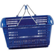 VersaCart® bleu en plastique panier 30 litres avec du plastique noir poignées poignée du fil, qté par paquet : 20