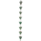 Chaîne de pluie Tulip Cup 13 bonnes orientations, bleu vert cuivre