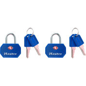 Master Lock® No. 4681TBLR TSA-Accept Keyed-Alike Metal Padlock 1-1/4"W Red or Blue - 2-Pack - Pkg Qty 4
