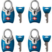 Master Lock® No. 4687DNKL TSA-Accept Combo Padlock w/Instant Alert Indicator, 1-3/16"W - Nickel - Pkg Qty 4