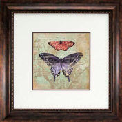 Crystal Art Gallery - Vintage Butterflies 1 - 26"W x 26"H, Double Mat Framed Art