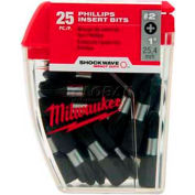 Milwaukee® 48-32-4604 SHOCKWAVE™ #2 Phillips Insert Bit 1" Contractor Pack (25 Pack)