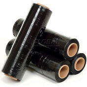 Western Plastic Stretch Wrap, Soufflé, calibre 80, 18"Wx1500'L, Noir, qté par paquet : 4