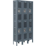 Global Industrial™ Infinity® 2-Tier 6 Door Casier ventilé, 36"Lx15"Dx78"H, non assemblé
