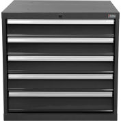 Global Industrial Modular Drawer Cabinet, 5 Drawers, w/Lock, 30"Wx27"Dx29-1/2"H, Black