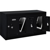 Global Industrial™ 1-Tier 4 Door Locker w / Key Lock, 28-1/2"Wx11-1/4"Dx15-5/8"H, Blk, Assemblé