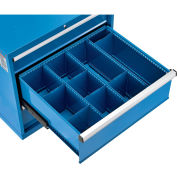 Global Industrial™ Divider Kit for 10"H Drawer of Modular Drawer Cabinet 30"Wx27"D, Blue