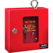 Global Industrial™ Emergency Key Box, 6-1/4"W x 2"D x 6-7/8"H, Keyed Differently, Rouge