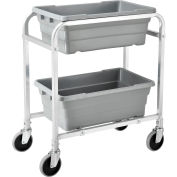 Global Industrial™ NSF Aluminum Lug Cart 28"L x 16"W x 33"H, 2 Tote Capacity, Unassembled
