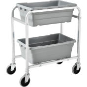 Global Industrial NSF Aluminum Lug Cart 28"L x 16"W x 33"H, 2 Tote Capacity, Unassembled