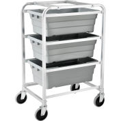 Global Industrial NSF Aluminum Lug Cart 26"L x 19"W x 41"H, 3 Tote Capacity, Unassembled