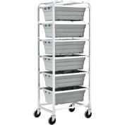 Global Industrial™ NSF Aluminum Lug Cart 26"L x 19"W x 70"H, 6 Tote Capacity, Unassembled