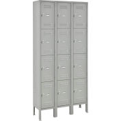 Global Industrial™ Capital® 4-Tier 12 Door Box Locker, 36 « L x 15 » P x 78 « H, gris, non assemblé