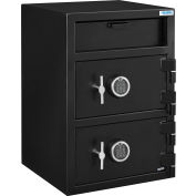 Global Industrial B-Rate Depository Safe Front Loading, 2 Doors, Digital Lock, 20"Wx20"Dx30"H