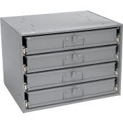 Durham Steel Compartment Box Rack Heavy Duty Bearing 20 x 15-3/4 x 15 with 4 of 24-Compartment Boxes