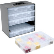 Rack de boîte à compartiments en acier Durham 13-1/2 x 9-1/8 x 13-1/4 avec 5 boîtes réglables en plastique diviseur