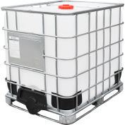 APPROVED VENDOR Liquid Storage Container: 40 in x 46 1/2 in x 48 in,  IBC-275, HDPE With Wire Frame