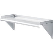 Global Industrial™ Wall Mount Shelf avec 1-1/2 » Lip 18 Gauge 430 Acier inoxydable 36"W x 12"D