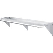 Global Industrial™ Wall Mount Shelf avec 1-1/2 » Lip 18 Gauge 430 Acier inoxydable 60"W x 12"D