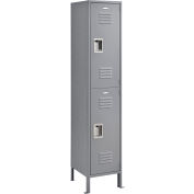 Global Industrial™ Infinity® 2-Tier 2 Door Locker, 18 » L x 18"P x 78"H, gris, assemblé