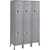 Global Industrial™ Infinity® 2-Tier 6 Door Locker, 45 » L x 18"P x 78"H, gris, assemblé