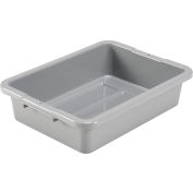 Global Industrial NSF Plastic Bus Tub, 20"L x 15"W x 5"H, Gray - Pkg Qty 12