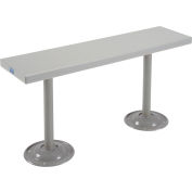 Global Industrial Locker Room Bench, Plastic Top with Pedestal Legs, 36"W x 9-1/2"D x 17"H