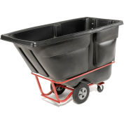 Rubbermaid® Standard Duty Plastic Tilt Truck, 1 Cu. Yd. Cap, 1250 Lbs. Cap, Noir