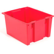 Global Industrial™ Stack and Nest Storage Container SNT300 No Lid 29-1/2 x 19-1/2 x 15, Rouge, qté par paquet : 3