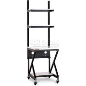 Kendall Howard 24" Performance 100 Series LAN Station with Half Bottom Shelf, Folkstone Gray
