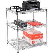 Nexel™ 3-Shelf Wire Printer Stand, 30"W x 24"D x 34"H, Chrome