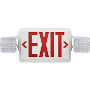 Global Industrial Combo LED Emergency Exit Sign, Red Letters, Ceiling & Wall Mount