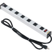 Global Industrial™ Power Strip, 7 points de vente, 15A, 20"L, 6' Cord