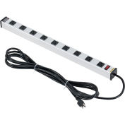 Global Industrial™ Power Strip, 9 points de vente, 15A, 25"L, 15' Cord