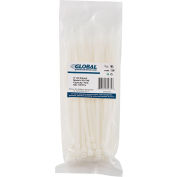 Global Industrial™ 8 » Cable Zip Ties, Naturel avec UV, 75 Lb, 100 Pack