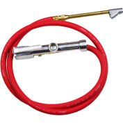 Milton Dual Head Straight Chuck Inflator Gauge, 10 to 160 PSI, 5' Hose - 501
