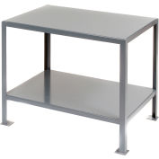 Jamco Table de machine stationnaire w / 2 étagères, bord carré en acier, 24 « L x 18 « D, gris