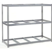 Wide Span Rack 96"W x 24"D x 84"H Avec 3 étagères Sans deck 800 Lb Capacité par niveau - Gris