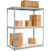 Wide Span Rack 96"W x 36"D x 96"H With 3 Shelves Laminated Deck 800 Lb Cap Per Level - Gray