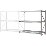 Global Industrial 3 Level, Extra HD Bulk Storage Rack, Wire Deck, Add On, 96"W x 24"D x 120"H
